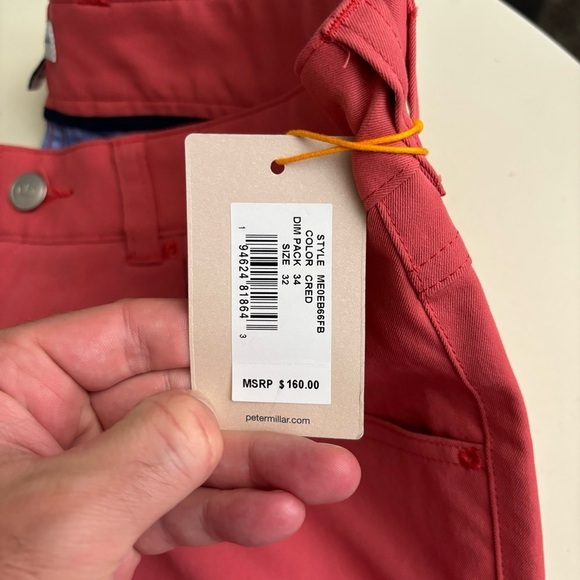 Peter Millar Men’s Performance Five-Pocket Pant Cape Red 32x34 New - Picture 3 of 9